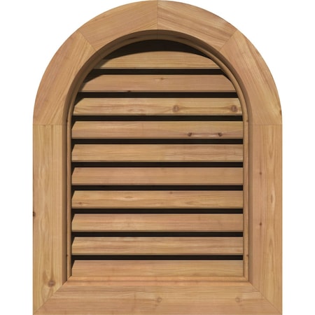 Round Top Gable Vent Functional, Western Red Cedar Gable Vent W/ Brick Mould Face Frame, 26W X 36H